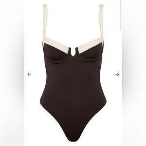 Monday Swimwear Classic Black and Cream Swimsuit